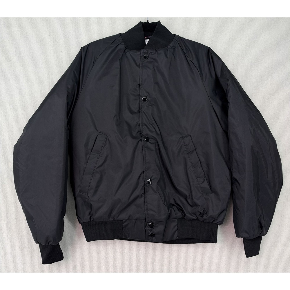 Vintage ASW Jackets Mens S Black Varsity Bomber Jacket Made USA NWOT Deadstock